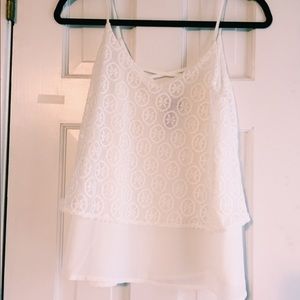 White Crochet tank